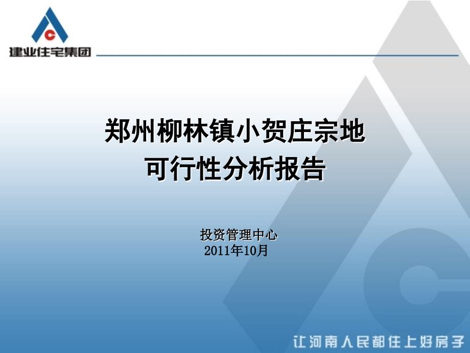 郑州市柳林镇小贺庄宗地项目投资可行分析报告 41页_第1页