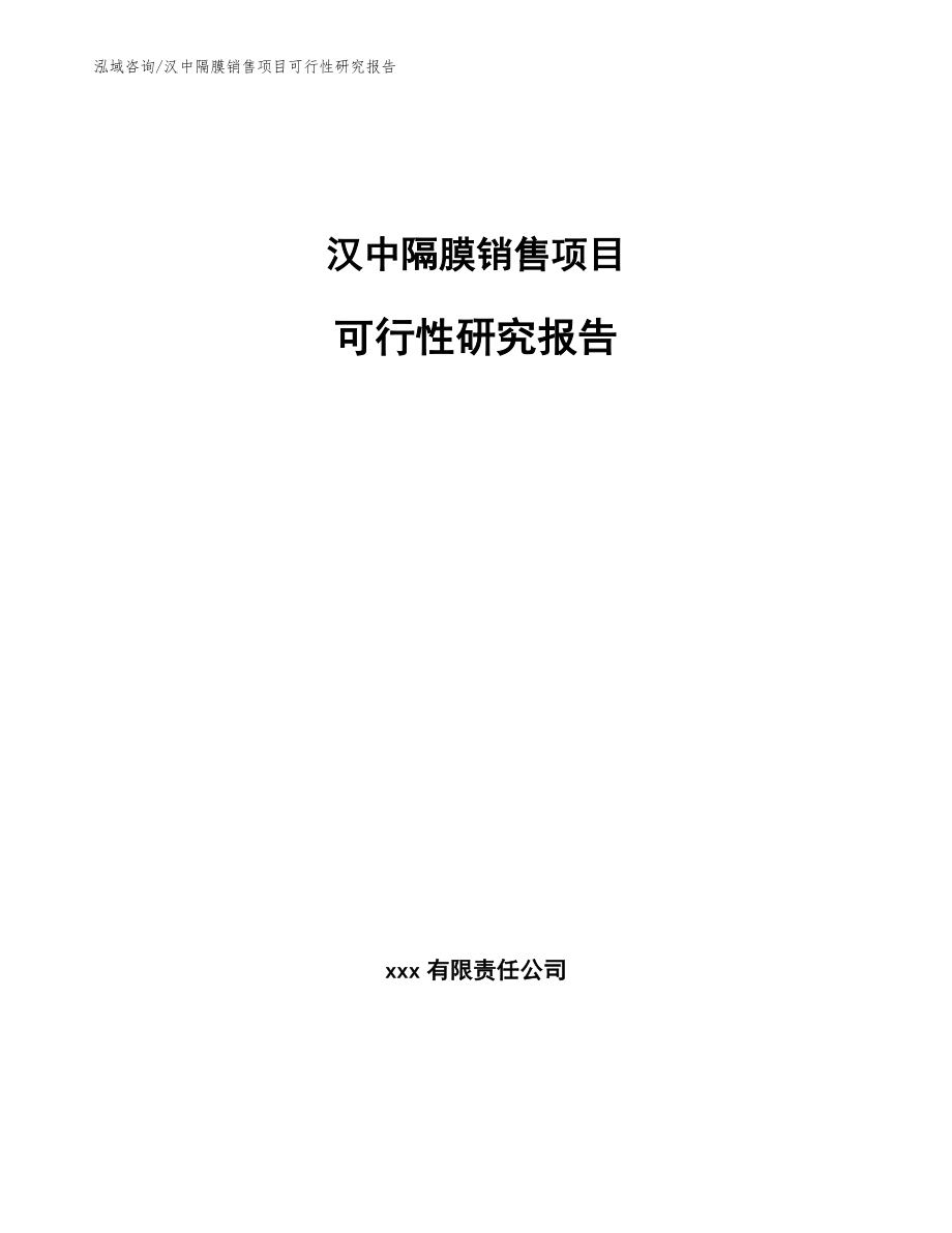 汉中隔膜销售项目可行性研究报告【参考模板】_第1页