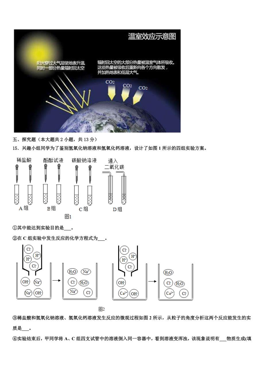 贵州省毕节市织金县2023学年中考化学对点突破模拟测试卷（含答案解析）.doc_第4页