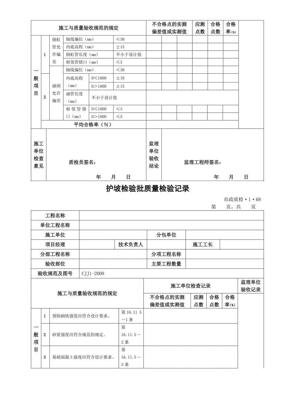 路缘石检验批质量检验记录_第5页