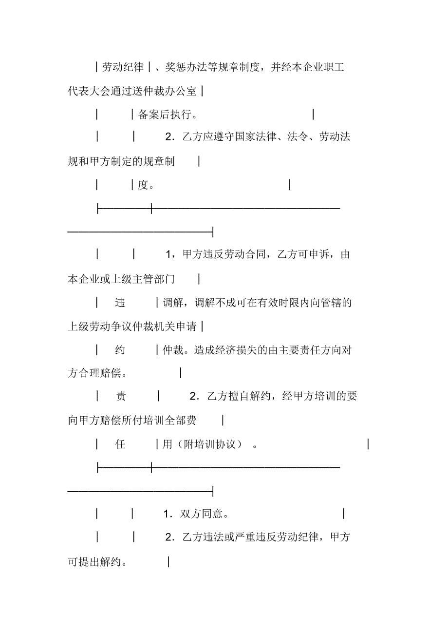 珠海市企业劳动合同书_1doc_第5页