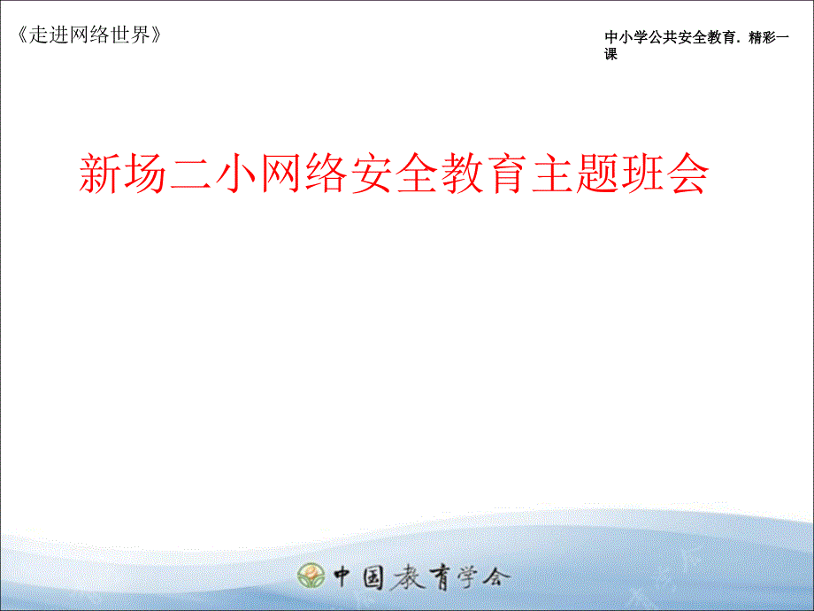 小学生主题班会网络安全教育ppt课件_第1页