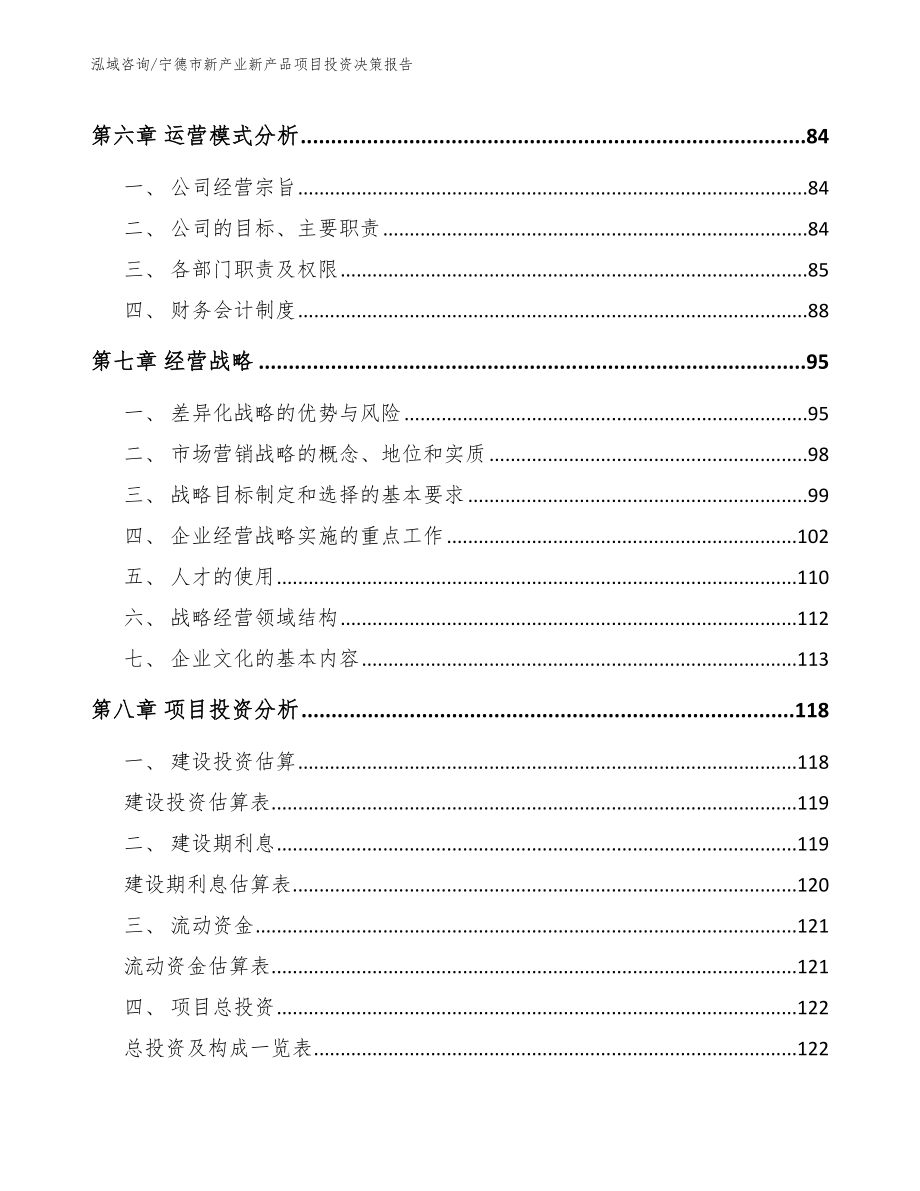 宁德市新产业新产品项目投资决策报告范文模板_第3页