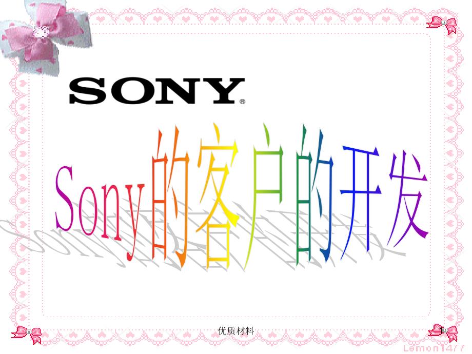 客户开发案例：sony的客户开发#高级教学_第1页