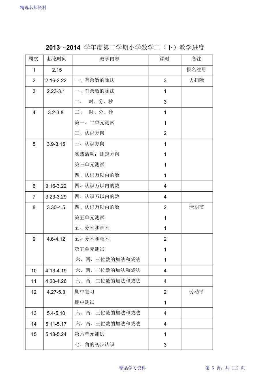 苏教版二年级数学下册全册教案_第5页