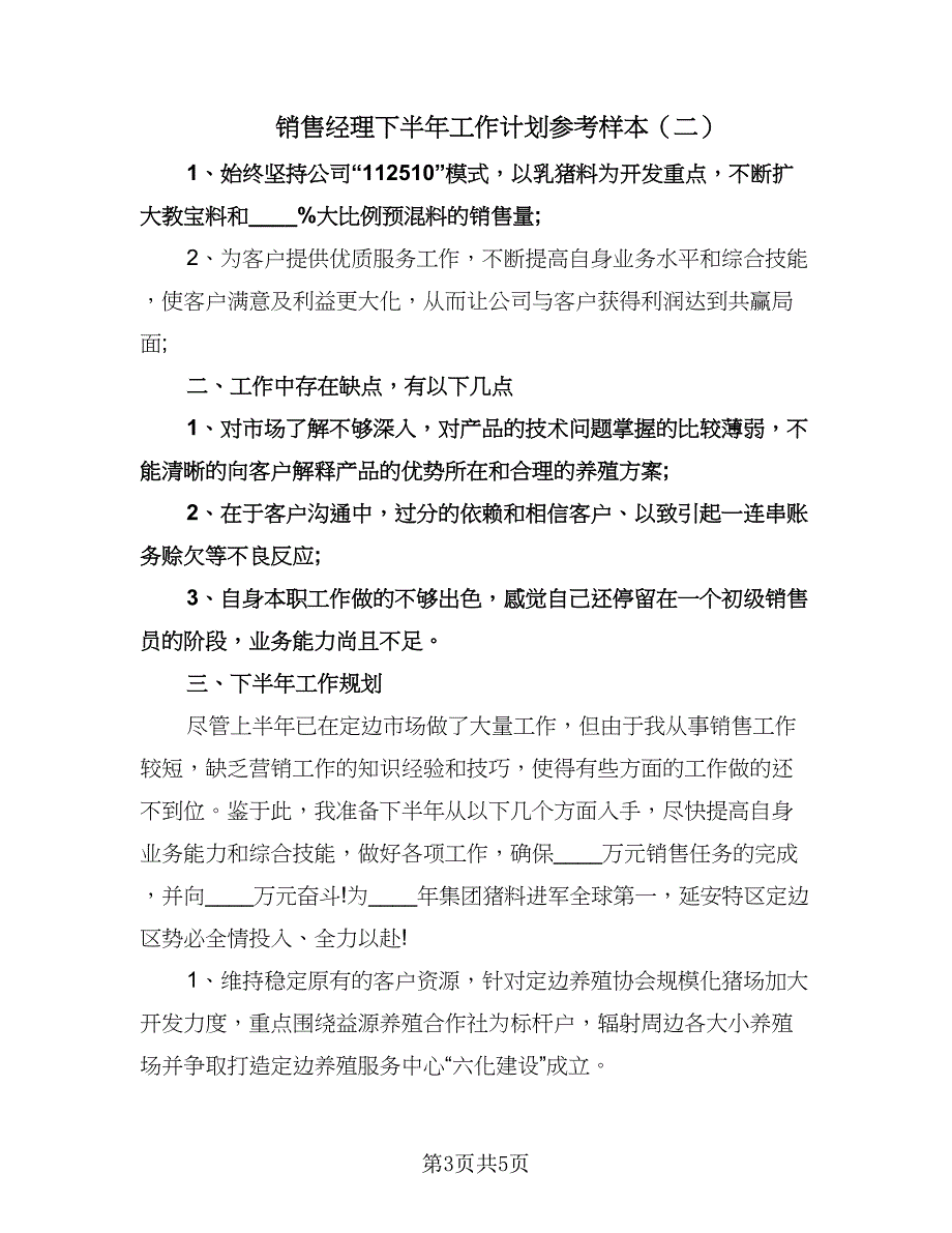 销售经理下半年工作计划参考样本（三篇）.doc_第3页