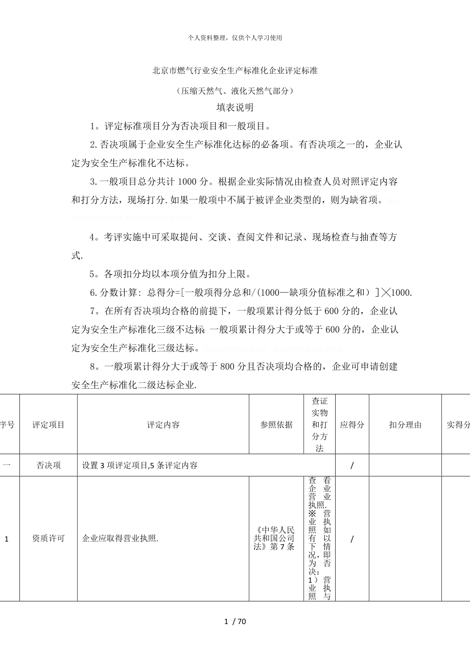 市燃气行业安全生产标准化企业评定标准_第1页