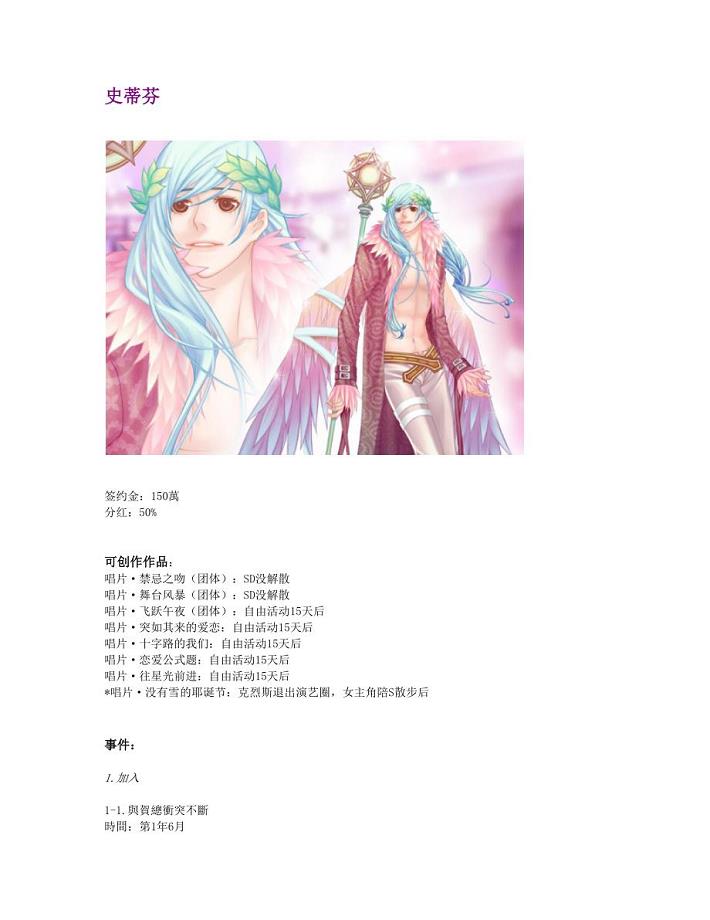 明星志愿三攻略：全角色感情攻略-史蒂芬.docx