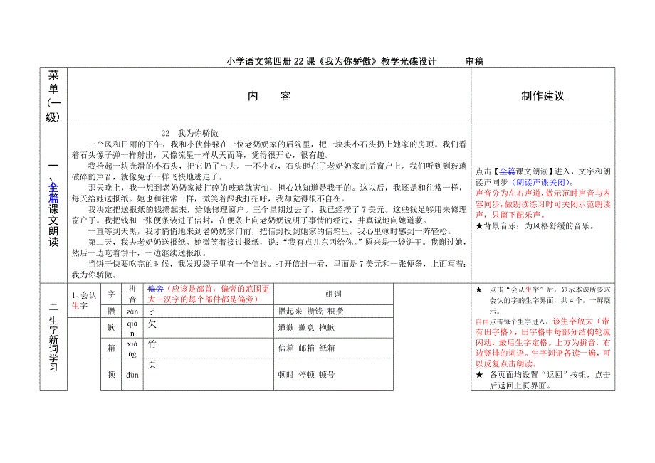 人教版小学语文二年级下册教学设计《我为你骄傲》_第1页