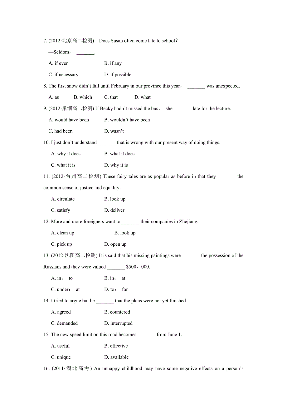 Unit 2 Fit for life Section A 同步练习 1.doc_第4页