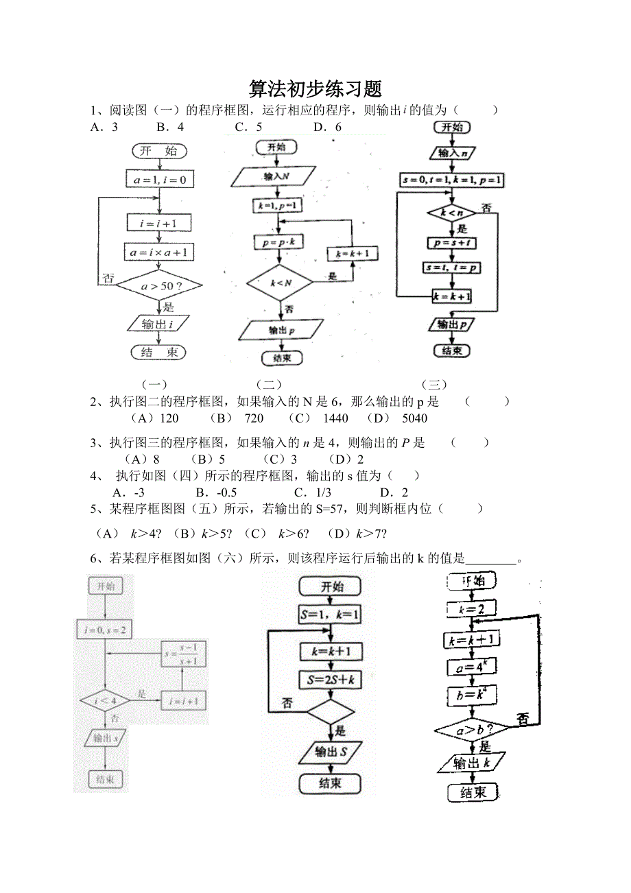 必修三算法初步练习10、11高考_第1页