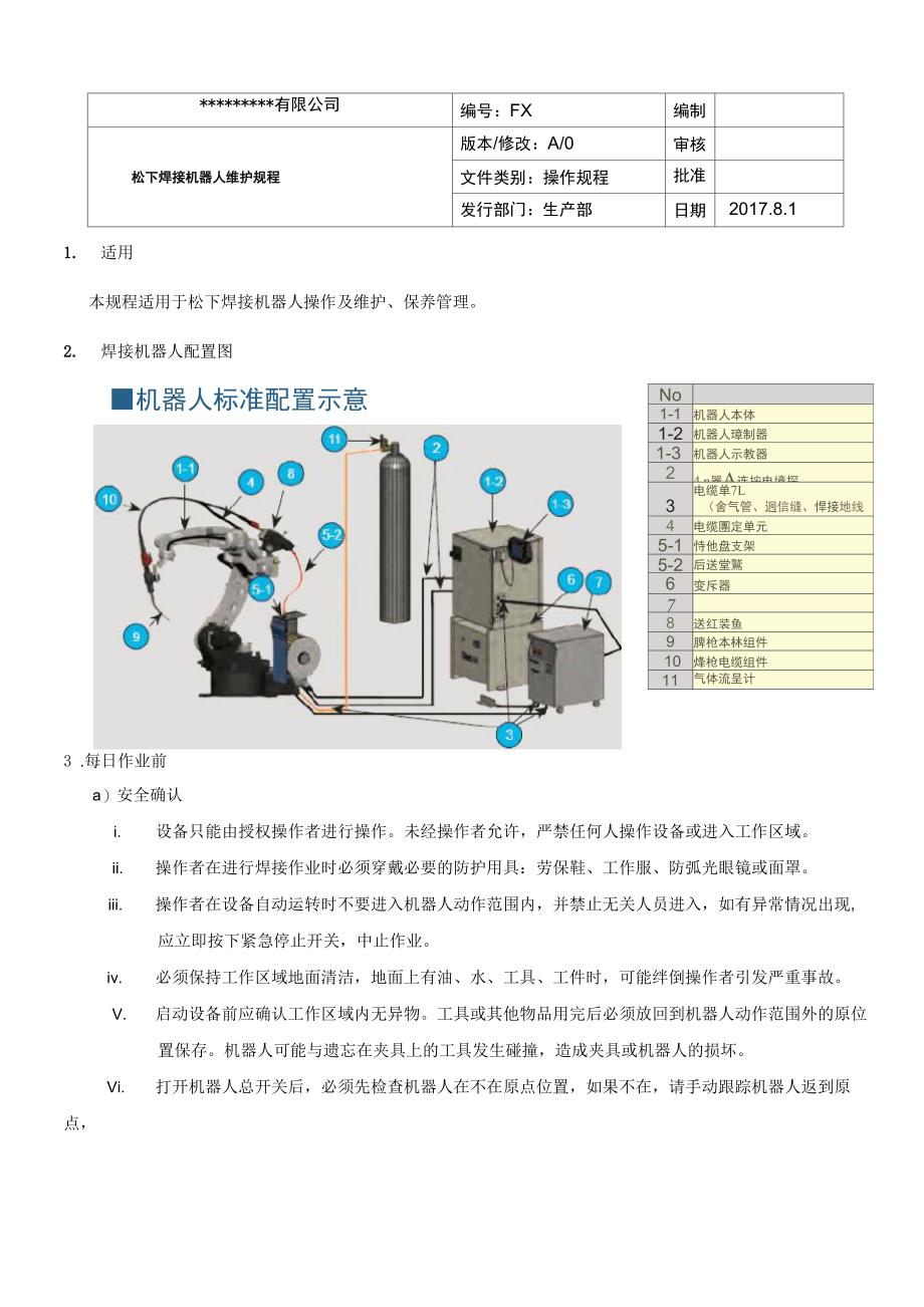 松下机器人操作规程2017_第1页