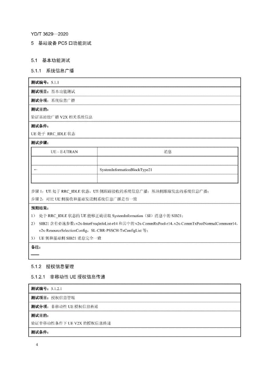 YD_T 3629-2020 基于LTE的车联网无线通信技术 基站设备测试方法.docx_第5页