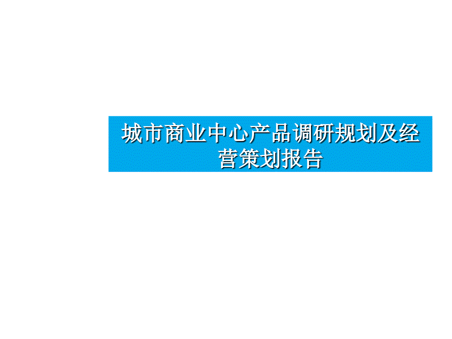 临沂城市商业中心产品调研规划及经营策划报告88PPT_第1页