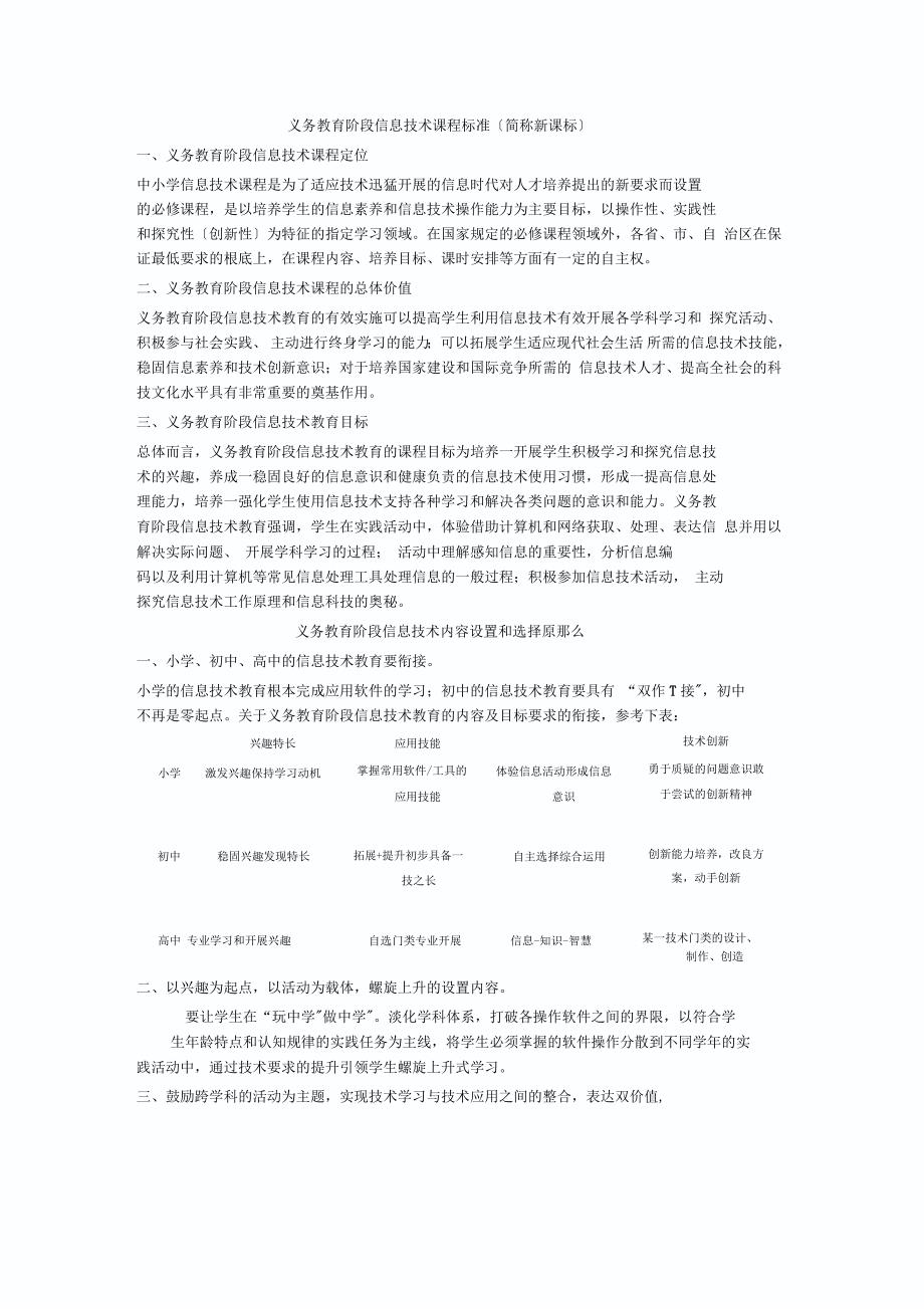 义务教育阶段信息技术课程标准_第1页