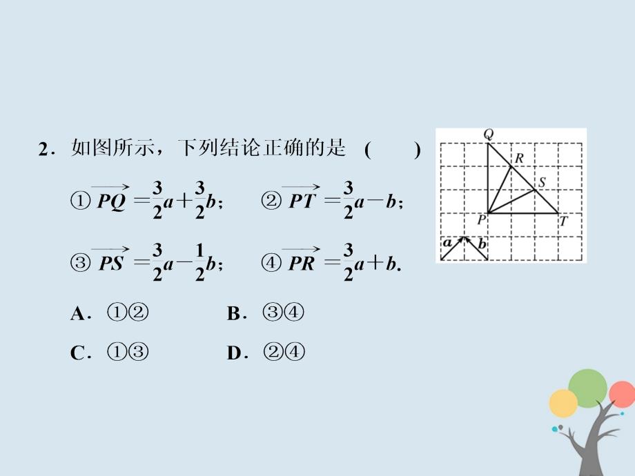 2018届高考数学二轮复习 第一部分 层级一 45分的基础送分 专题（二）平面向量课件 文_第4页