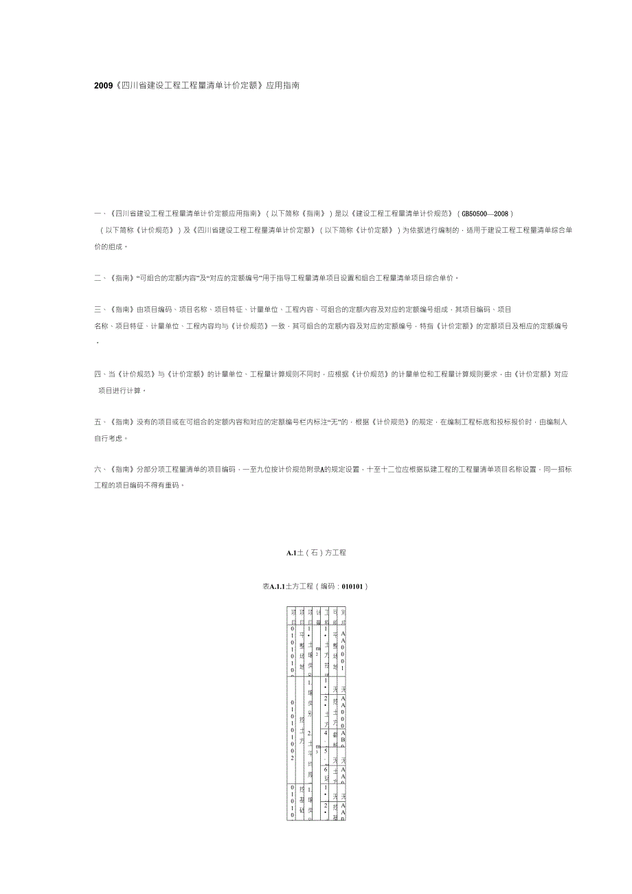 2009《四川省建设工程工程量清单计价定额》应用指南_第1页