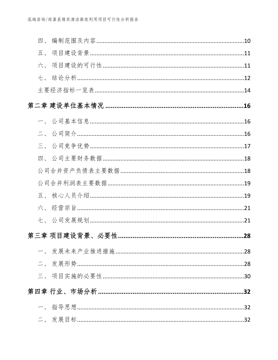 闻喜县煤炭清洁高效利用项目可行性分析报告_模板_第3页