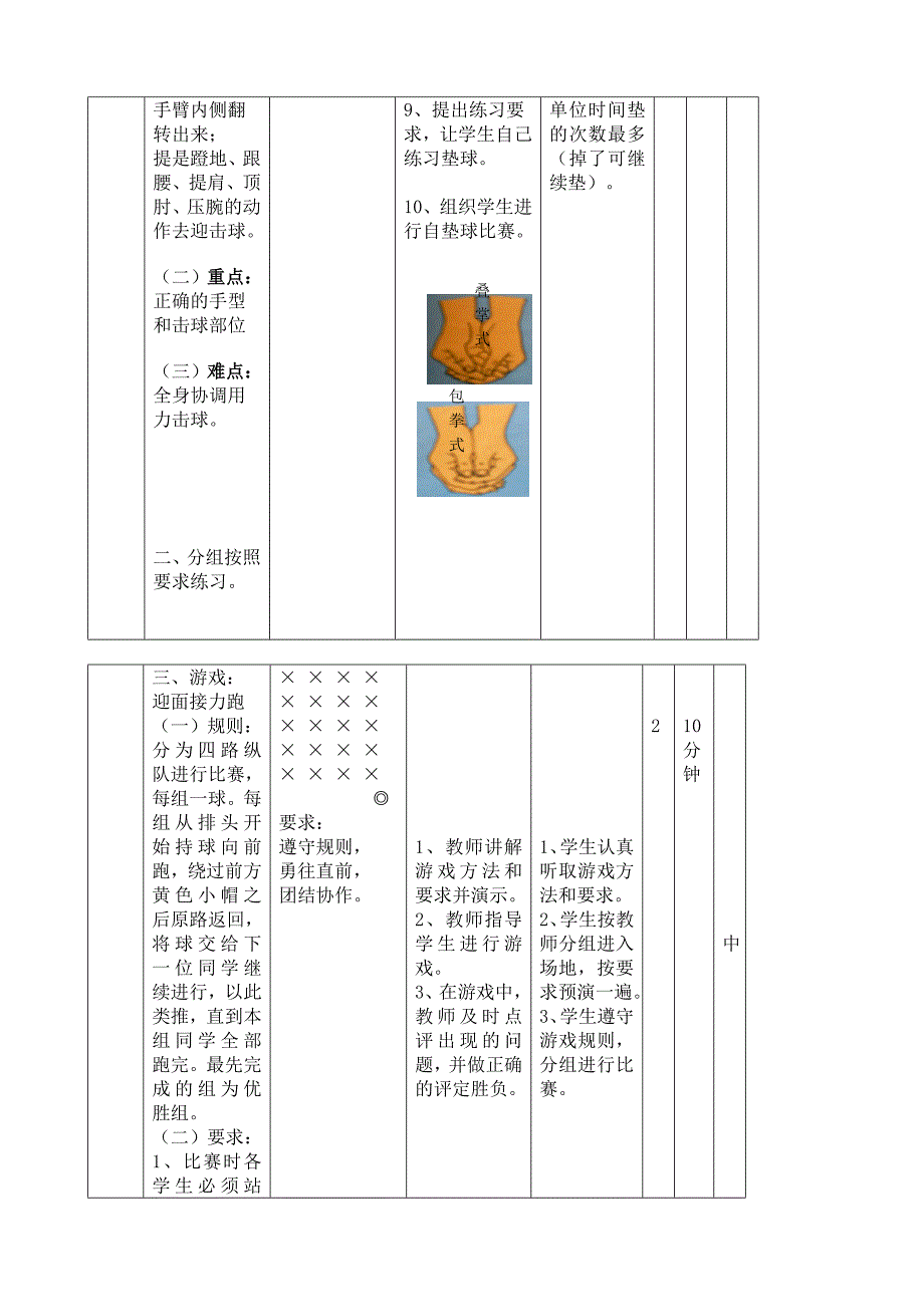 小学体育《排球正面双手垫球》教案_第4页