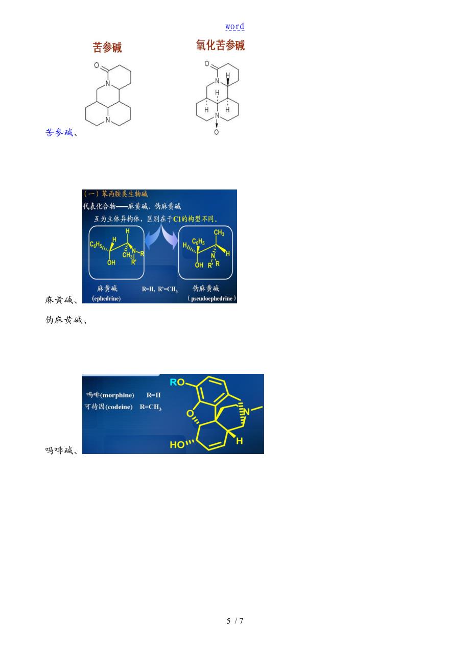 天然药物化学需要掌握地化合物结构_第5页