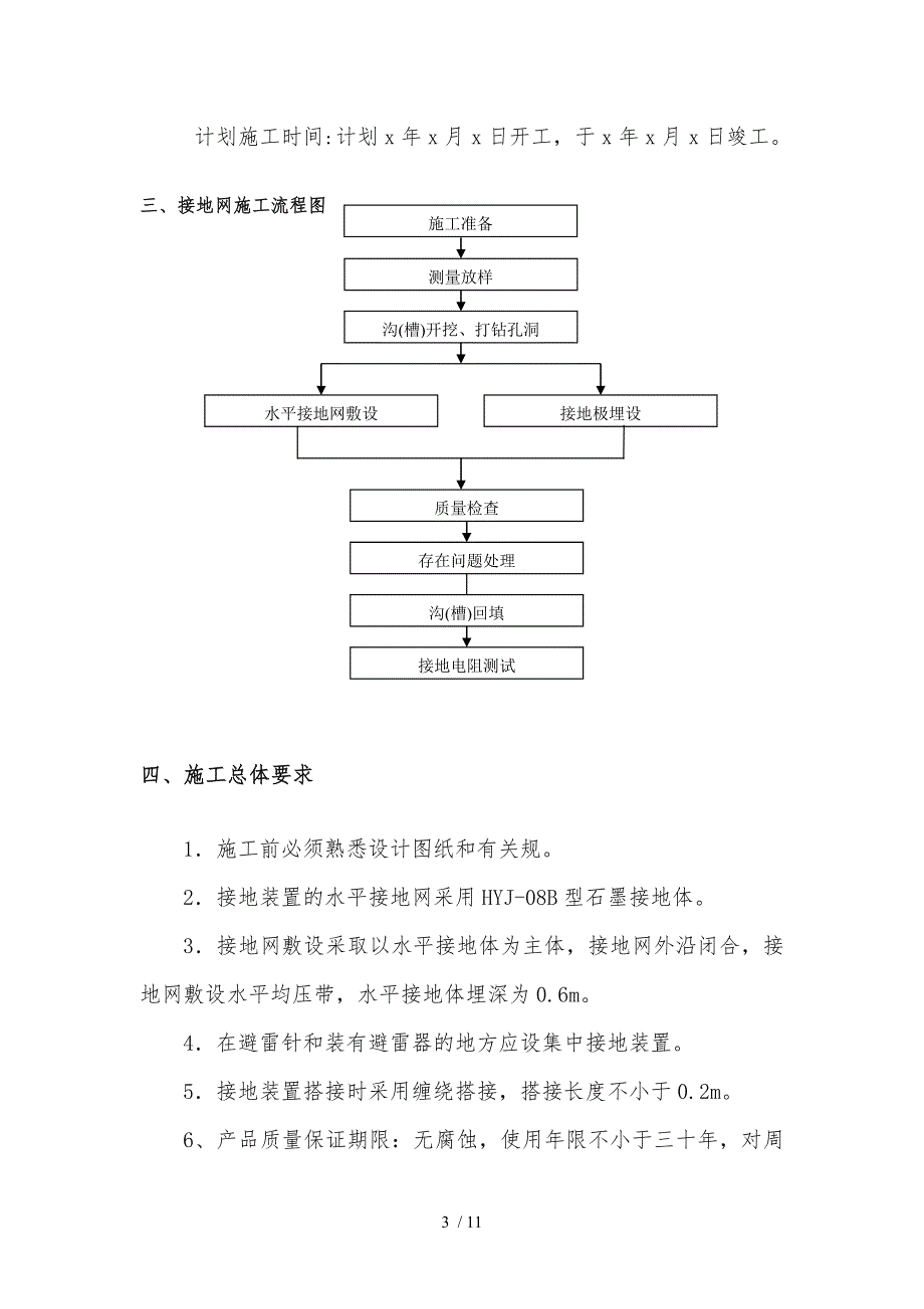 xx变电站接地网工程施工组织设计方案_第4页