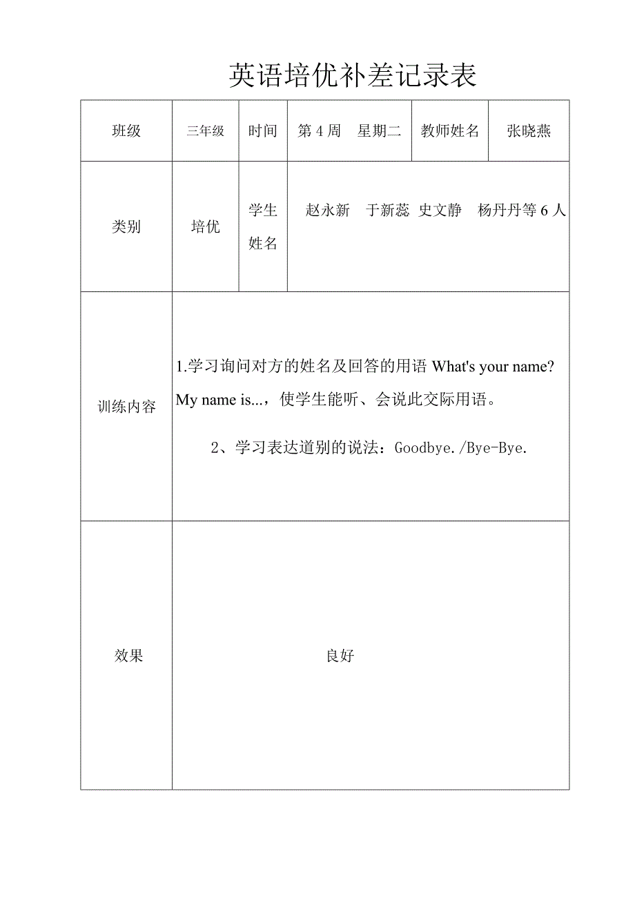 三年级下册英语培优辅差记录表_第3页