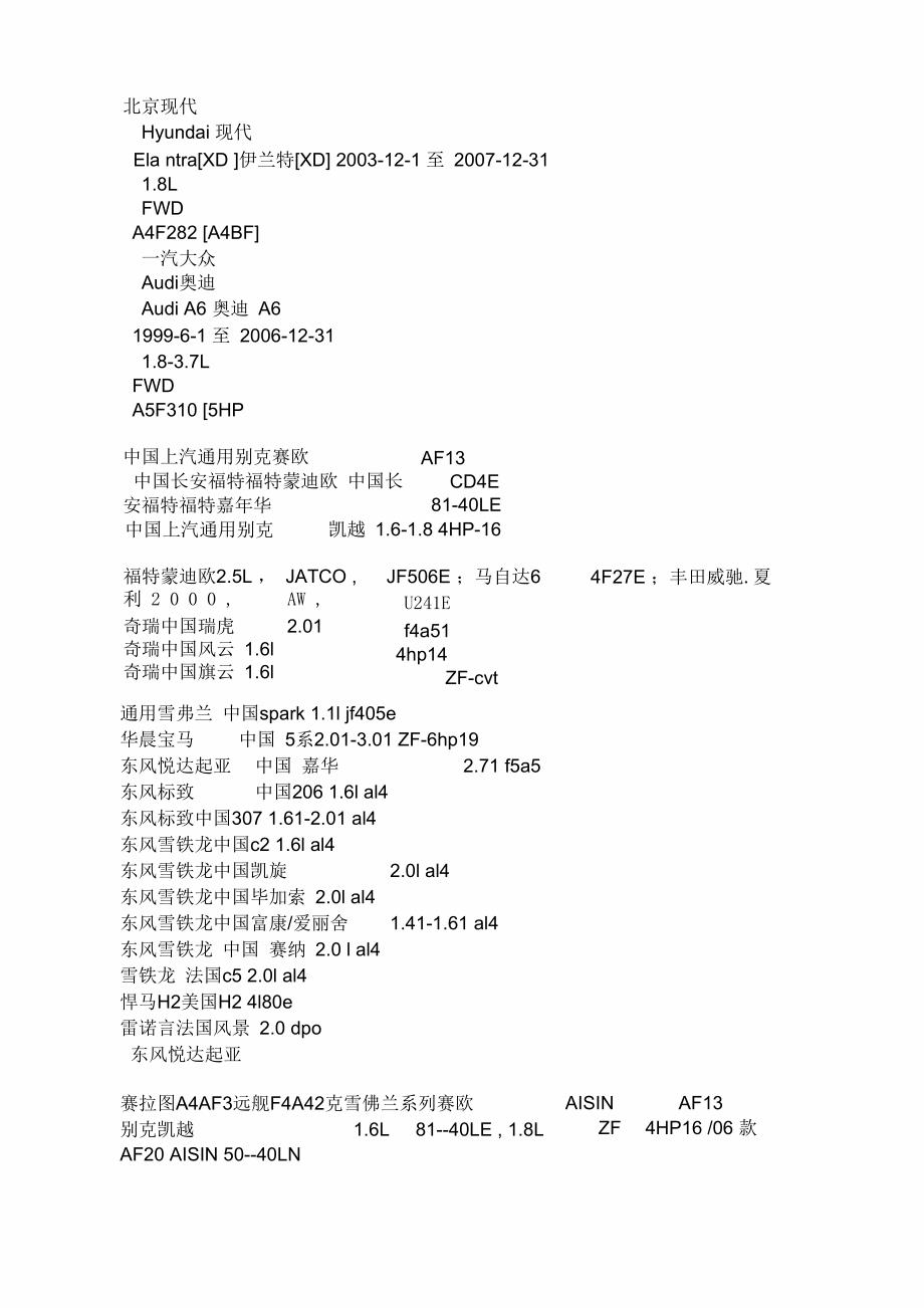 各种车型变速器_第1页