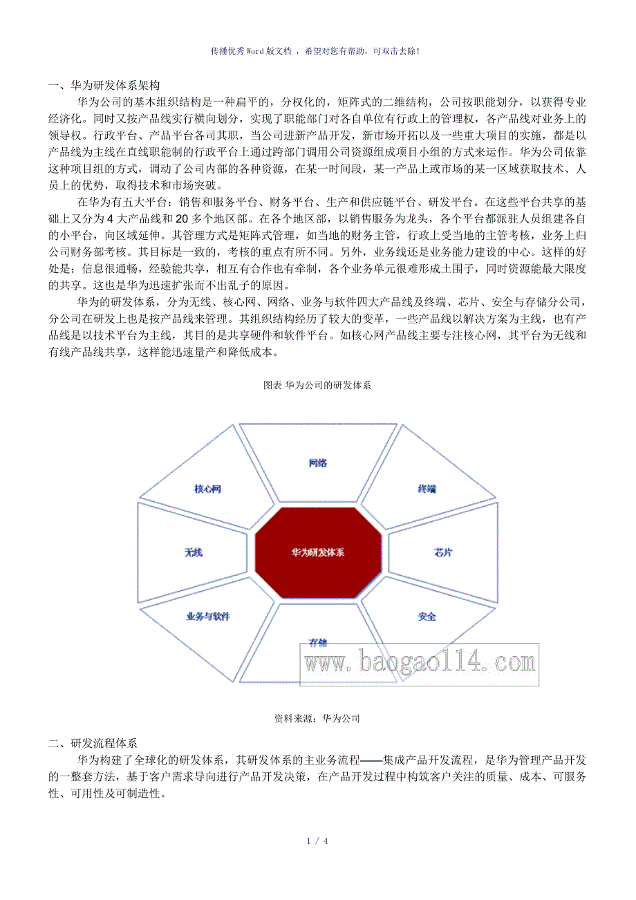 华为公司研发体系流程构成参考模板_第1页