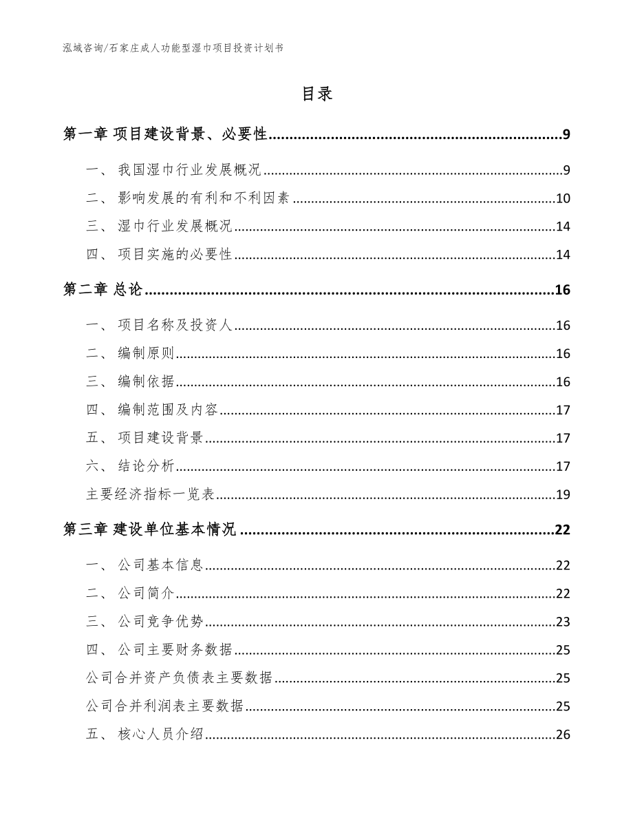 石家庄成人功能型湿巾项目投资计划书_参考模板_第2页