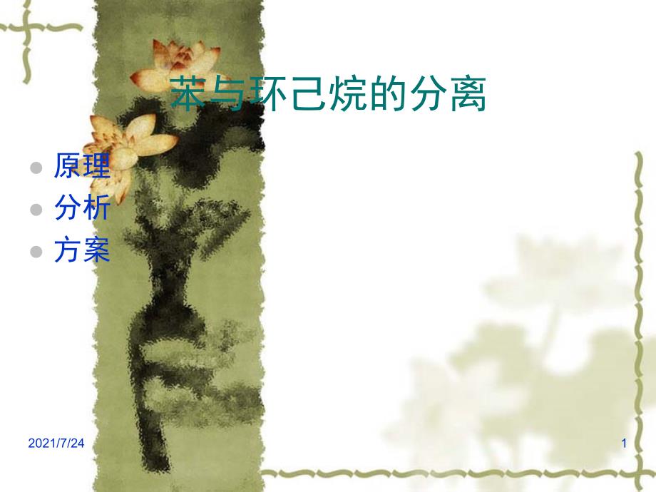 苯与环己烷的分离PPT课件_第1页