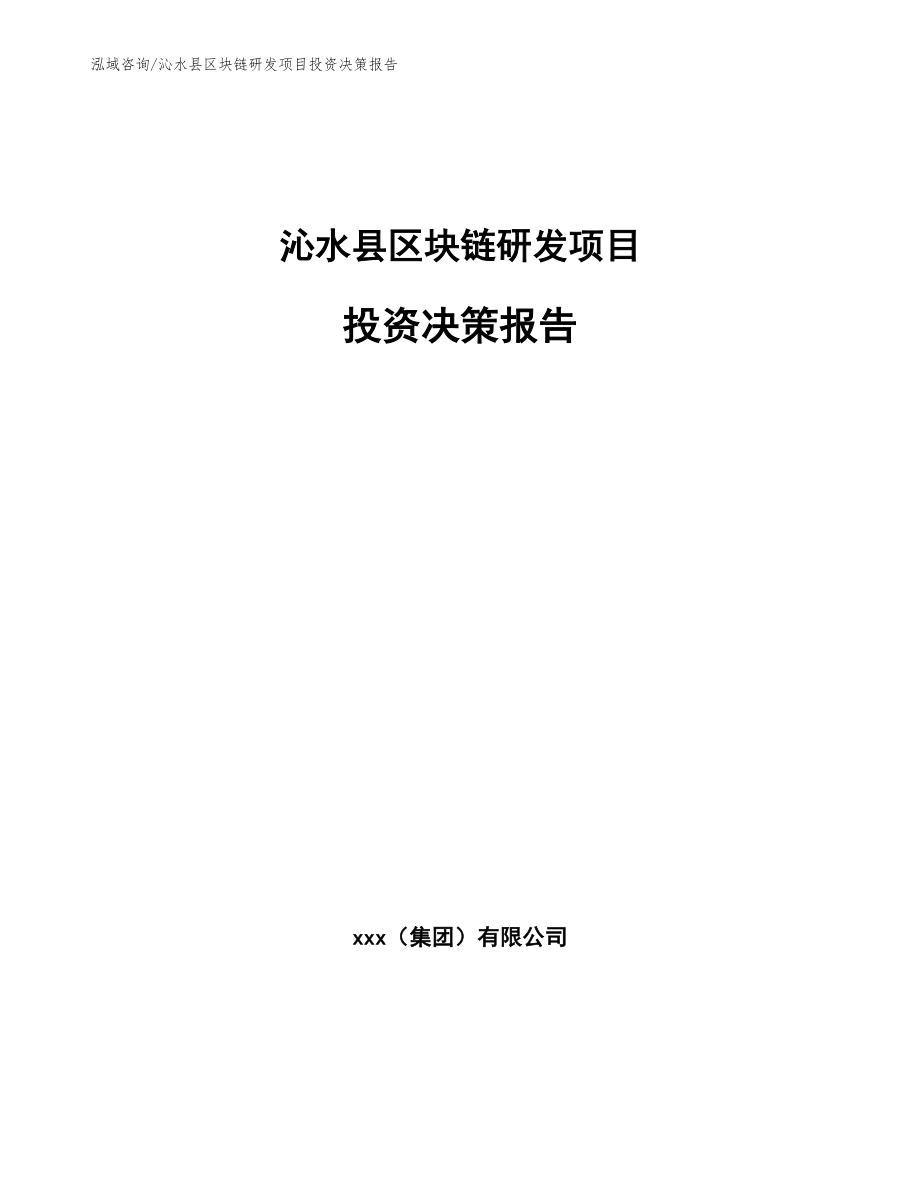 沁水县区块链研发项目投资决策报告_第1页