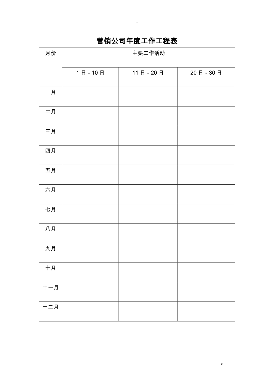 营销表格及销售人员周工作计划总结工作计划总结表_第1页