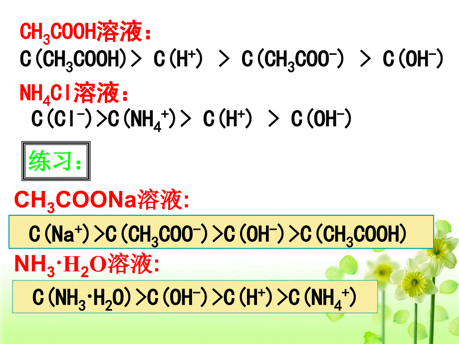 高二化学离子浓度的比较.ppt_第3页