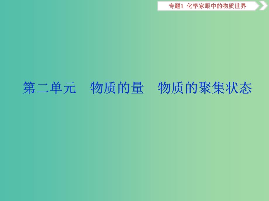 高考化学总复习专题1化学家眼中的物质世界第二单元物质的量物质的聚集状态课件苏教版.ppt_第1页