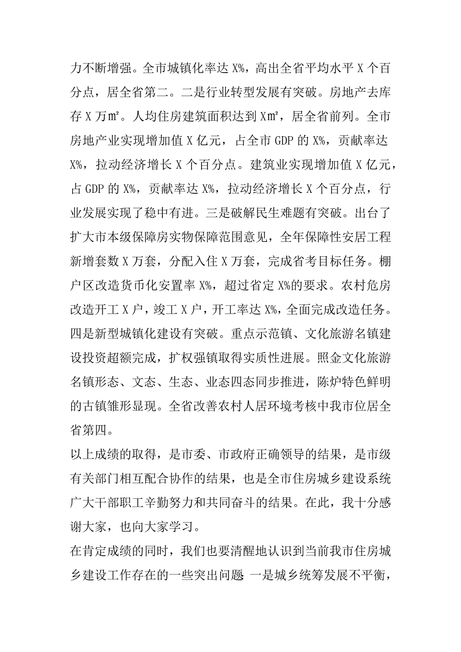 2023年常务副市长在全市住房城乡建设工作会议上讲话_第2页