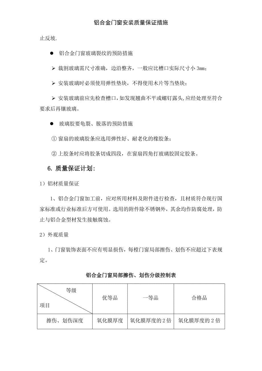 铝合金门窗安装质量保证措施_第5页