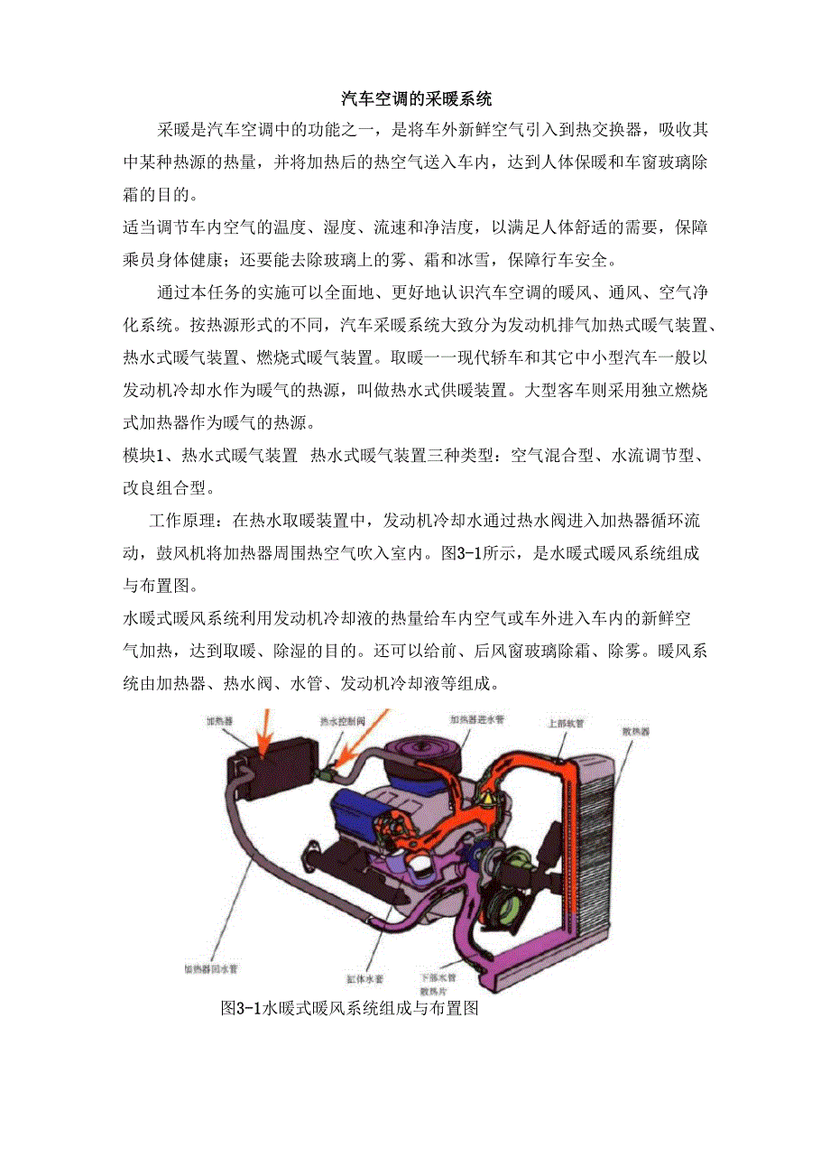汽车空调的采暖系统_第1页
