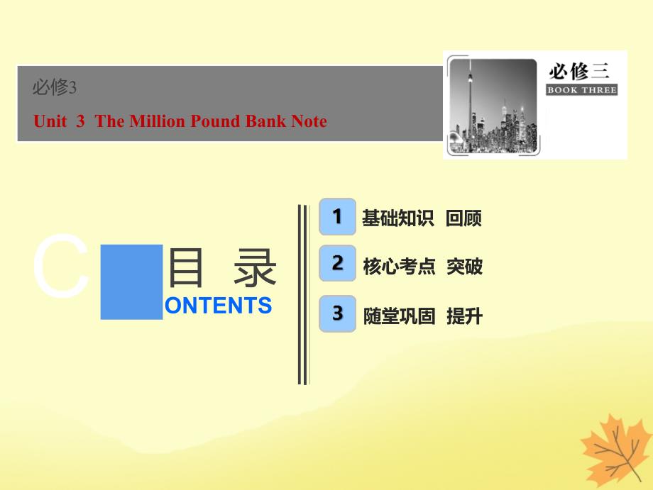 2019届高考英语一轮优化探究（话题部分）话题15 必修3 Unit 3 The Million Pound Bank Note课件 新人教版_第1页