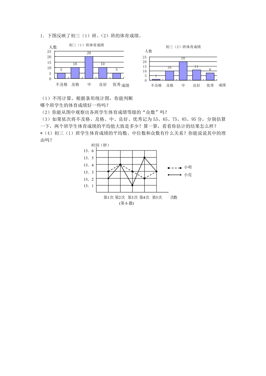 北师大版八年级上册6.3 从统计图分析数据的集中趋势导学案_第3页