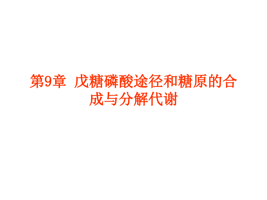 戊糖磷酸途径和糖原合成与分解_第1页