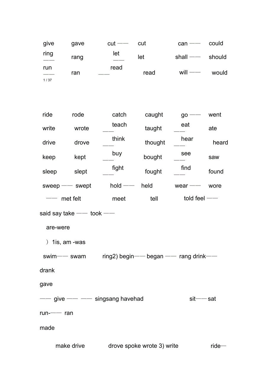 英语过去式大全_第3页