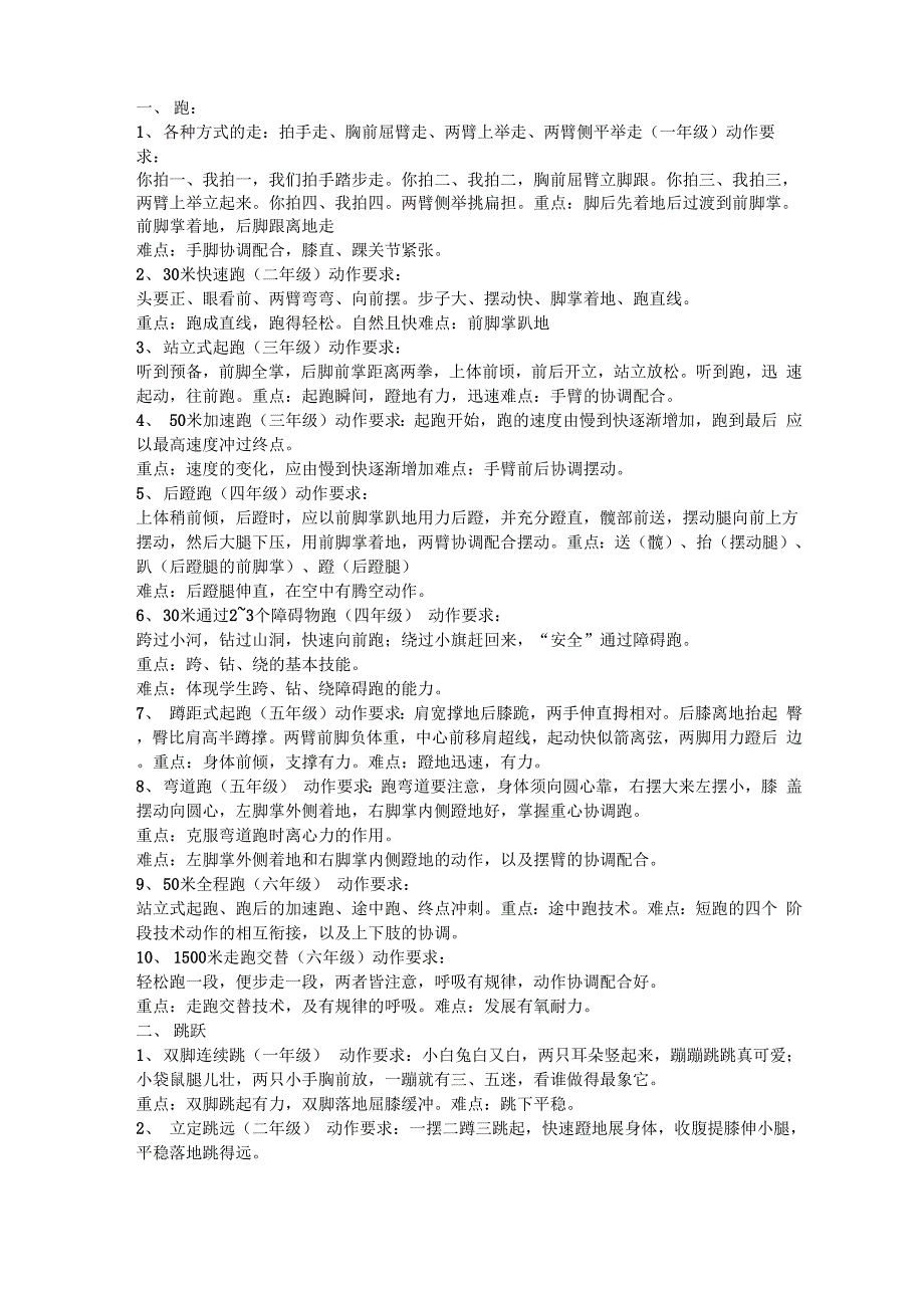 走跑跳动作方法_第1页