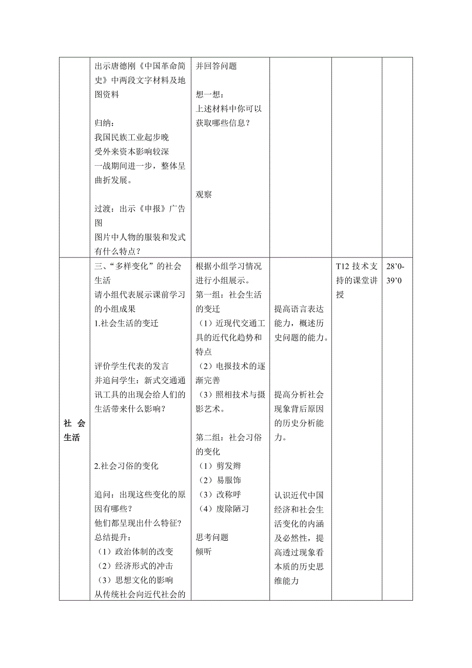 《近代经济与社会生活》教学设计_第4页