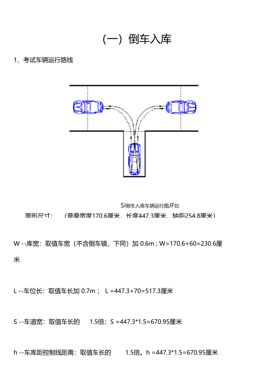 科目二小车考试项目尺寸及要求_第1页