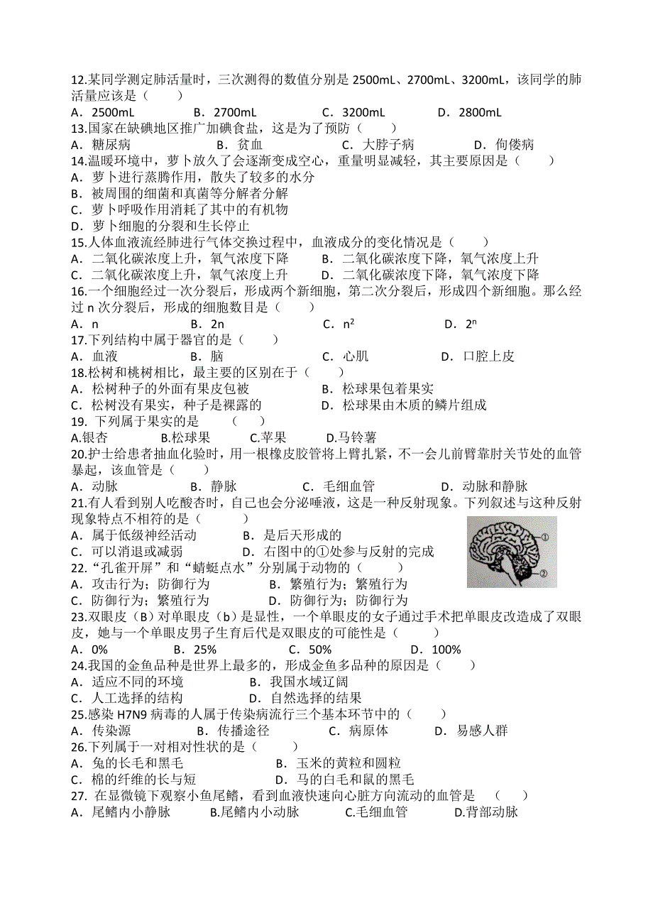 1如东县实验中学2014—2015学年度第一学期期中考试试卷（王园园）.docx_第2页