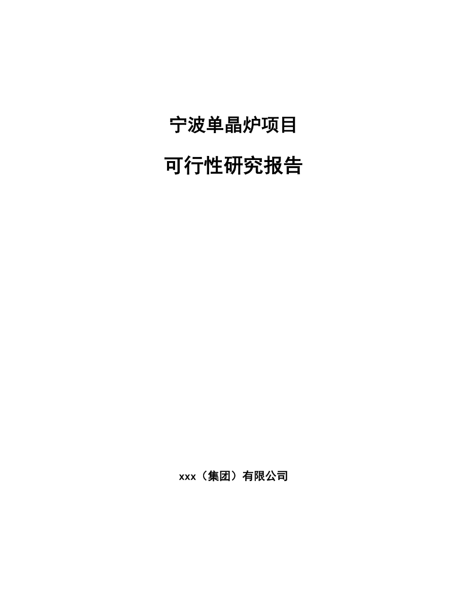 宁波单晶炉项目可行性研究报告参考范文_第1页