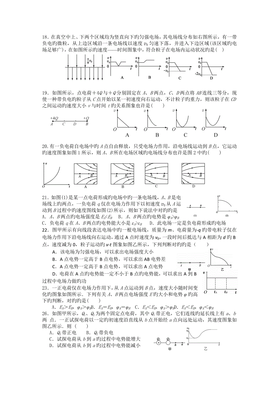 电场中的图像问题练习_第4页