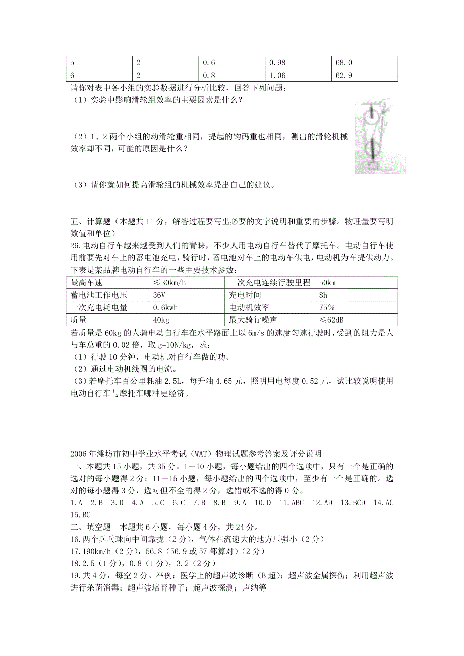 2007年潍坊市初中学业水平考试(WAT)_第5页