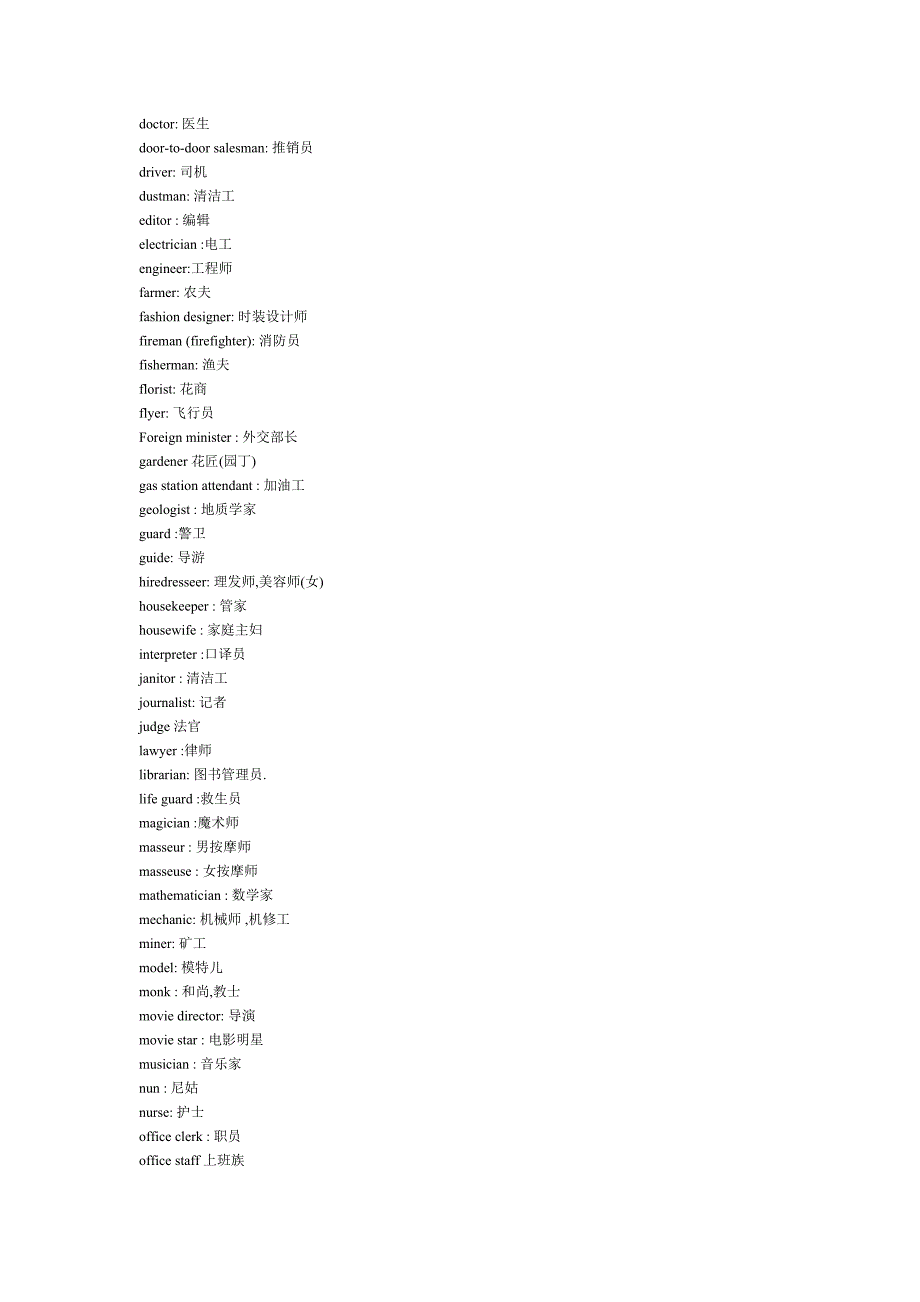 常见职业词汇整理.doc_第2页