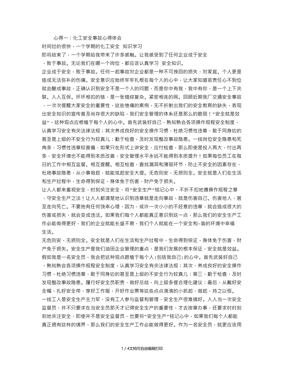 化工安全事故心得体会_第1页